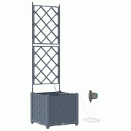 Helloshop26 - Lot de 2 cache-pots modernes en acier pour jardin 40 x 40 x 142 cm durable et pratique en acier gris clair 02_0058593 - gris acier 30002