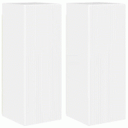 Helloshop26 - Meuble TV mural moderne gain de place 30 x 31 x 80 cm en bois d'ingénierie blanc brillant 02_0054976 - blanc Bois massif 3000238749426