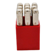Jeu de 9 chiffres à frapper nickelés - 10 mm - Poinçons durcis pour matériaux jusqu'à 40 Rockwell C_0