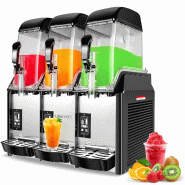 Leevot machine à granita professionnelle X-360 - triple cuve 36L - compresseur 1100W - entraînement magnétique - éclairage led - noir X-360