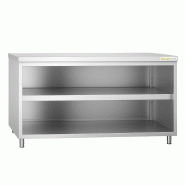 Meuble bas inox ouvert 1600x800 mm PREMIUM - GOLDINOX - gris inox 3701770812554