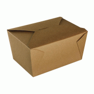 NOVABOX 2800ml - Boîte Kraft Repas Pliante Anti-Fuite & Micro-ondable - Emballage Étanche Vente à Emporter & Livraison - Lot de 160 - beige en cart