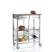 Onda ,aluminium double - desserte de cuisine - don hierro - dimensions : 71 x 43 x 91.5 cm