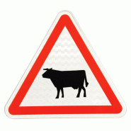 Panneau de danger A15a1 - Passage d'animaux domestiques (vache) Panneau de danger A15a1 - Passage d'animaux domestiques (vache)