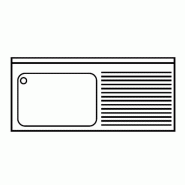 Plonge et égouttoir en inox à poser 1 bac P 500 mm - 1000