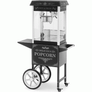 Popcorn Machine with Cart - retro design - 195 / 235 °C - black - Royal Catering - noir 4062859099709