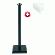 Poteau PVC noir lesté avec support panneau