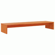 Support de moniteur miel 100 x 27 x 15 cm bois de pin solide brun 02_0029222 - Bois massif 3000217450244