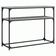 Table console sonoma gris 100x35,5x75 cm bois d'ingénierie Modèle Atlas Classique - 834068