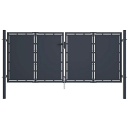 Vidaxl portail de jardin acier 300 x 125 cm anthracite 144525