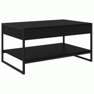 VidaXL Table basse Chêne noir 80 x 50 x 40 cm Bois d'ingénierie Modèle Helios Fixe Plus - 886438