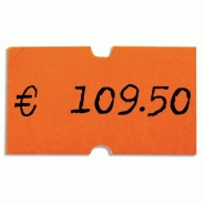 Agipa pack 6 rouleaux de 1000 Étiquettes oranges fluos rectangulaires 21x12mm pour pinces 151991-101418
