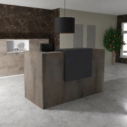 Comptoir d'accueil Delta First avec réhausse - Mobel Linea. - 164, Anthracite, Chêne grisé_0