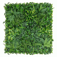COSTWAY Lot 4 mur végétal artificiel 50x50cm, panneaux avec feuilles variées, gazon synthétique, plante artificielle Vert - vert plastique polypro COSTWAY Lot 4 mur végétal artificiel 50x50cm, panneaux avec feuilles variées, gazon synthétique, plante artificielle Vert - vert plastique polypro