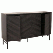 Décoshop26 - Buffet commode avec 4 compartiments de rangement en bois de manguier 94x151x40 cm gris foncé 04_0006003 - gris Bois massif 3000261592747