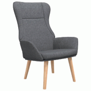 Décoshop26 - Fauteuil lounge chaise de canapé design moderne en tissu gris foncé DEC026691 - gris 3000255956845