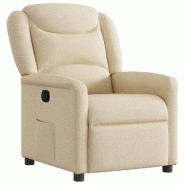 Fauteuil inclinable Crème Tissu Modèle Ovanel - 4015604