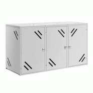 Helloshop26 - Cache-poubelle habillage abri 3 x 240 litres fentes d'aération acier inoxydable 201 argent métallisé 14_0008483 - 3000221125497 Helloshop26 - Cache-poubelle habillage abri 3 x 240 litres fentes d'aération acier inoxydable 201 argent métallisé 14_0008483 - 3000221125497