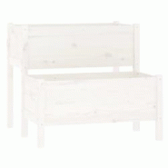 Helloshop26 - Jardinière bac lit surélevé plantes fleurs terrasse jardin 84,5 x 84 x 75 cm bois massif de pin blanc 02_0037958 - 3000217644681 Helloshop26 - Jardinière bac lit surélevé plantes fleurs terrasse jardin 84,5 x 84 x 75 cm bois massif de pin blanc 02_0037958 - 3000217644681