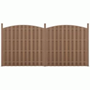 Helloshop26 - Lot de 2 pièces de clôture barrière brise vue brise vent bois composite wpc demi-cercle arrondi brun 185 x 376 cm 03_0006592 - 300182 Helloshop26 - Lot de 2 pièces de clôture barrière brise vue brise vent bois composite wpc demi-cercle arrondi brun 185 x 376 cm 03_0006592 - 300182