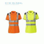 Polo haute visibilité manche courte femme en polyester - Guard+ Payper - bicolore avec passepoils réfléchissants_0