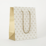 Sac luxe Artdeco blanc 19+10x23cm - par 12