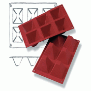 Schneider - Moules à gâteaux, Pyramide, 71 x 71 x 40 mm - rouge silicone 115028