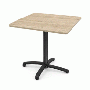 Table de terrasse pliante, plateau compact roble 60x60, pied noir, France mobilier chr - noir 3760326528516