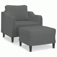 VidaXL Fauteuil avec repose-pied Gris foncé 60 cm Tissu Modèle Orion Work Pro - 8721012060951