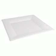 Assiette carrée bagasse blanche 26,2x26,2x1,4cm - par 500