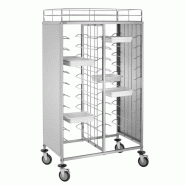 Chariot inox à glissières 20 x GN 1/1 (P)100 mm, à assembler
