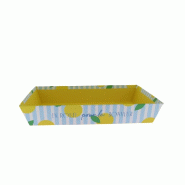Corbeille carton rectangulaire Bonheur 36x27x6 cm