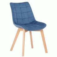 Décoshop26 - Chaise de salle à manger x1 rembourrage généreux en velours bleu piètement en bois 10_0002080 - bleu 3000250831918 Décoshop26 - Chaise de salle à manger x1 rembourrage généreux en velours bleu piètement en bois 10_0002080 - bleu 3000250831918