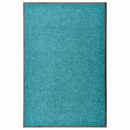 Décoshop26 - Paillasson lavable 60 x 90 cm polyamide turquoise et PVC antidérapant DEC040615 - 3000265024640