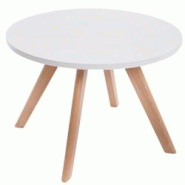 Décoshop26 - Table basse table d'appoint ronde 4 pieds en bois clair hauteur 45cm TABA10005 - 3000260015933 Décoshop26 - Table basse table d'appoint ronde 4 pieds en bois clair hauteur 45cm TABA10005 - 3000260015933