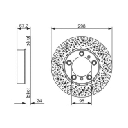 Disque de frein Bosch 0986479674 - avant, poinçonné et ventilé, 5 trous Disque de frein Bosch 0986479674 - avant, poinçonné et ventilé, 5 trous