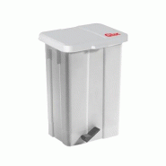 GASTROLAND Poubelle à pédale avec couvercle GILAC 50 L - Blanc - blanc 3701666000911
