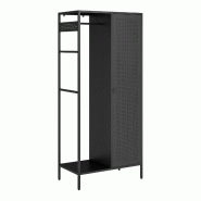 Helloshop26 - Armoire étagère 180 x 80 x 45 cm meuble de rangement de chambre avec 4 étagères acier noir 03_0008877 - noir acier 3000224388929