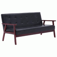 Helloshop26 - Ensemble de canapés 3 pièces noir similicuir 02_0020231 - noir polyester 3001070488009