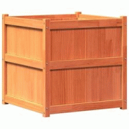 Helloshop26 - Jardinière bac lit surélevé plantes fleurs terrasse jardin cire 70 x 70 x 70 cm bois de pin massif marron 02_0038495 - 3000217702725