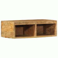 Helloshop26 - Meuble TV mural gain de place rangement 60 x 30 x 19 cm en bois massif de manguier brut 02_0057701 - Bois massif 3000240179365