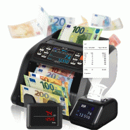 Jubula MV-300 Compteuse de billets mixtes + imprimante Jubula MPR-1 | EUR USD GBP CHF etc. | Détection UV MG IR  DD etc. - noir MV-300 + MPR-1