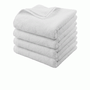 METRO PROFESSIONAL Drap de bain, coton, 50 x 100 cm, résistant au sèche-linge, blanc, 4 unités - blanc 4067373633644_0