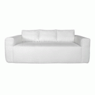 Oviala Business Oviala Canapé 3 places en tissu bouclette avec coussins écru - blanc textile 114172 Oviala Business Oviala Canapé 3 places en tissu bouclette avec coussins écru - blanc textile 114172