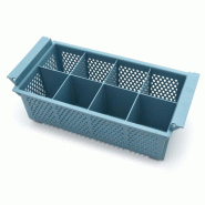Panier à couverts rectangulaire pour lave-vaisselle à 8 compartiments, dimensions 42,6x20,5x15 cm en plastique résistant | Maxima - 9507118