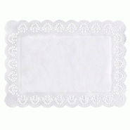 Papstar 100 napperons carrés 45 cm x 32 cm blancs - blanc papier 12299