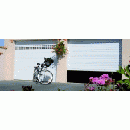 Porte de garage enroulable / motorisée / lames en aluminium / avec hublot / 240 x 200 cm