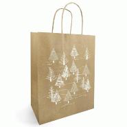 Sac kraft Isidore naturel et blanc 26+12X32 cm - par 50