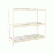 SimonRack Rayonnage industriel, 2000x1200x600 mm, 400 kg au point de flexion, 3 étagères métalliques, rayonnage garage, Blanc/Galvanisé- Ecoforte