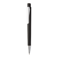 Stylo à bille en plastique - attributs argentés - encre bleue - couleur noire - poids 9g Stylo à bille en plastique - attributs argentés - encre bleue - couleur noire - poids 9g